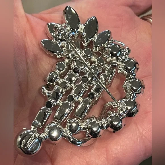 Vintage Eisenberg Ice AB Rhinstone Brooch & Weiss Clip On Earrings - Picture 9 of 12